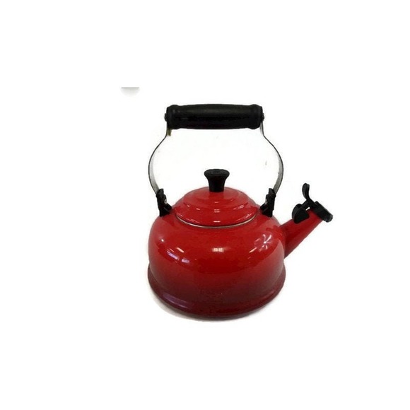 Le Creuset Other - Vintage Le Creuset Red Whistling Enamel Tea Kettle
